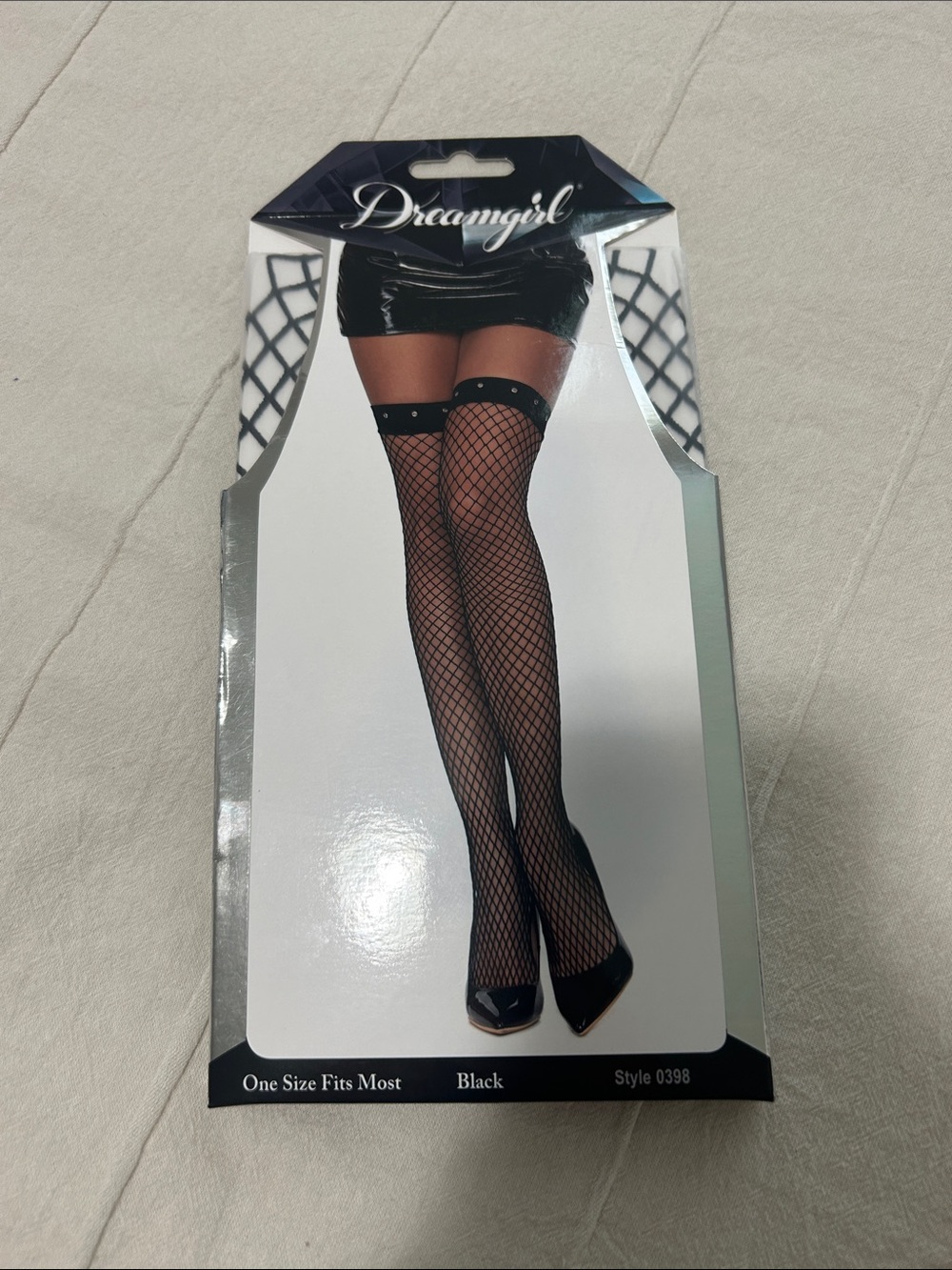 Dreamgirl Black Wide Fishnet Thigh-Highs
